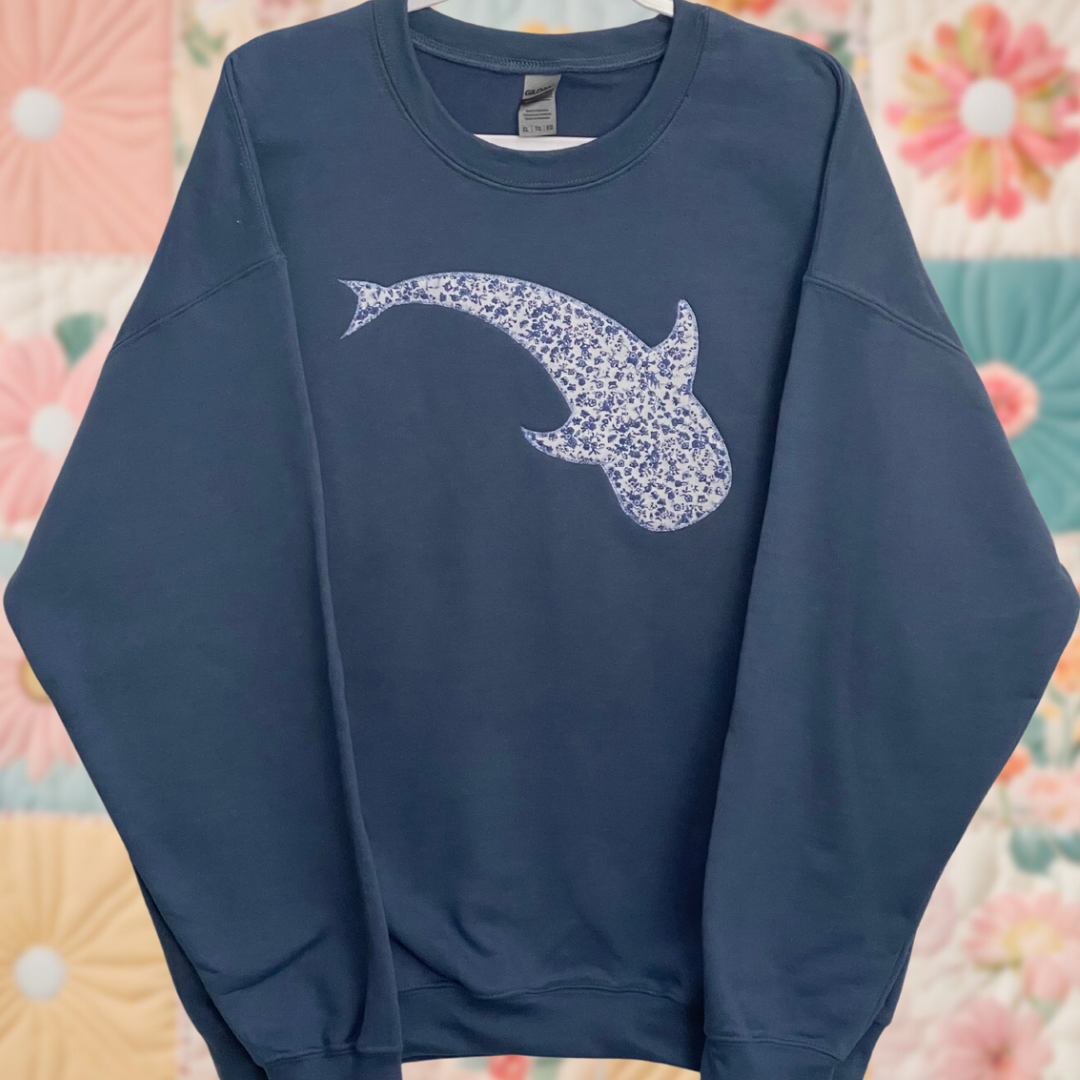 Whale Shark Patchwork Sweatshirt - Floral
