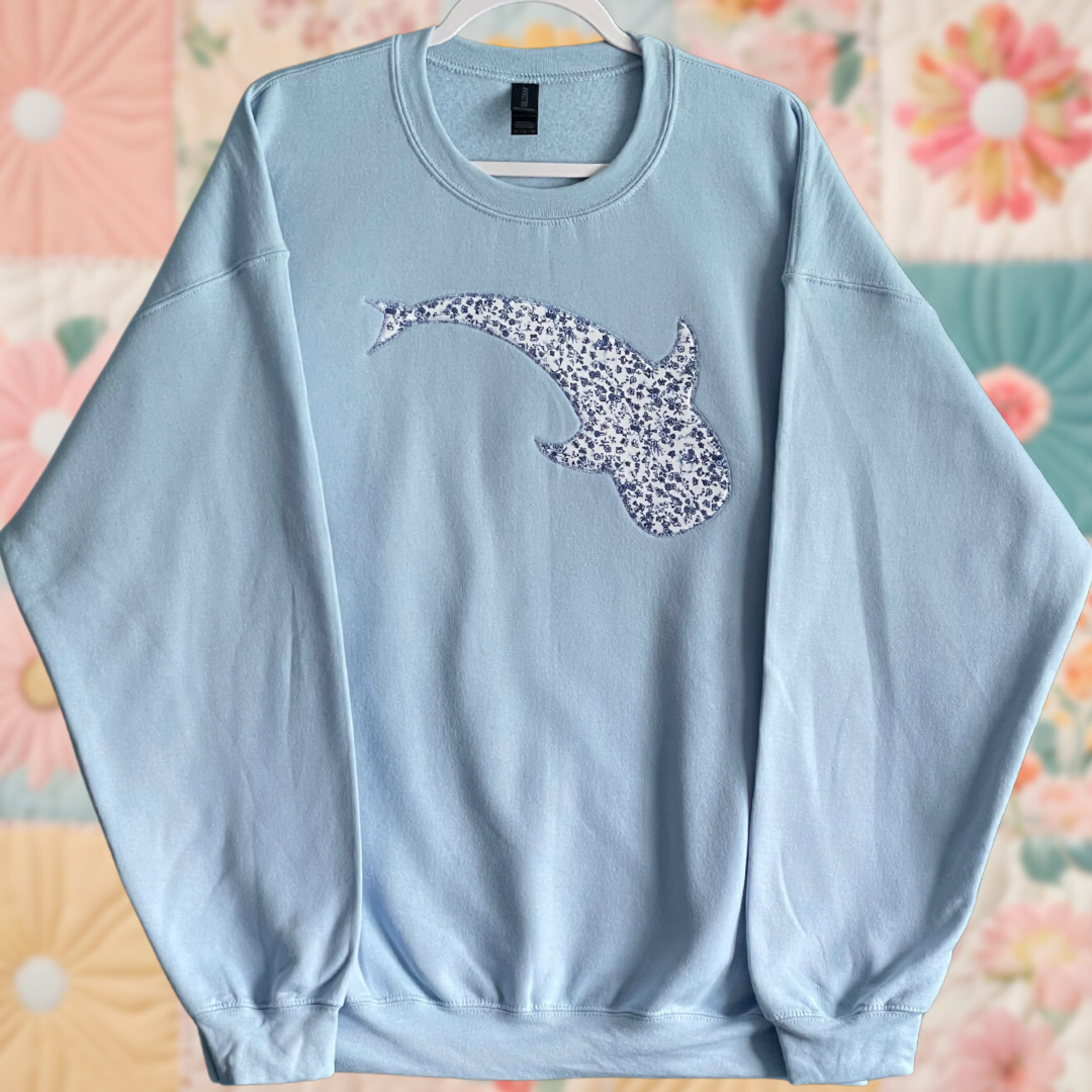 Whale Shark Patchwork Sweatshirt - Floral