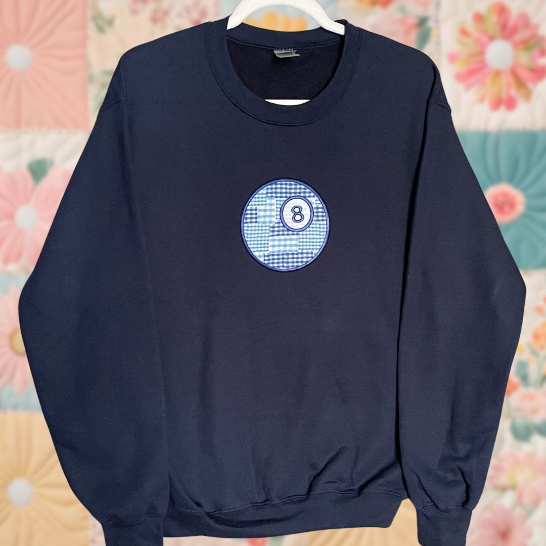 Small Navy Gingham 8 Ball Sweatshirt