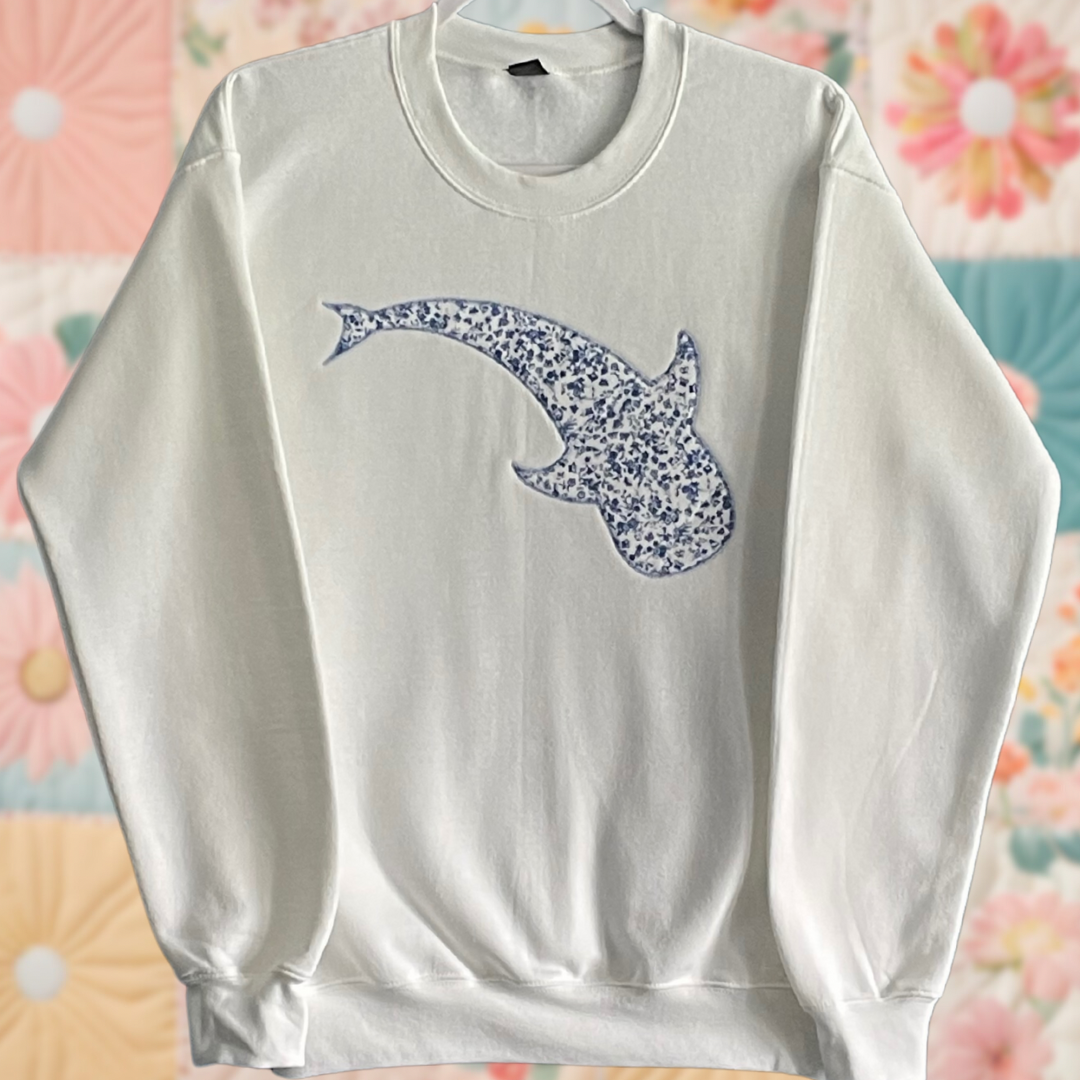 Whale Shark Patchwork Sweatshirt - Floral