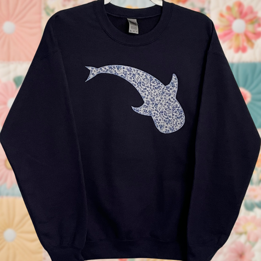 Whale Shark Patchwork Sweatshirt - Floral