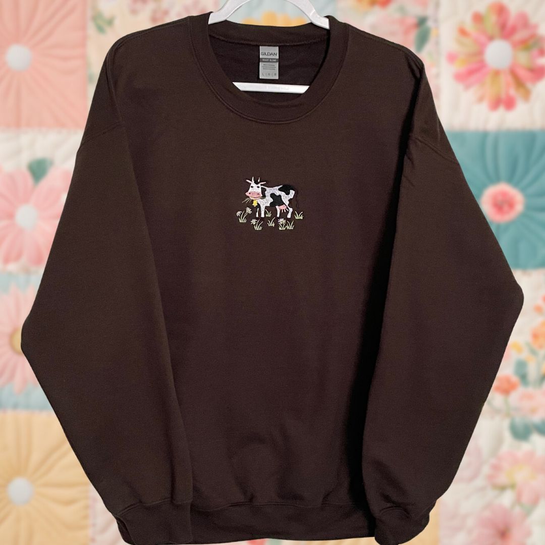 Large Brown Cow Sweatshirt
