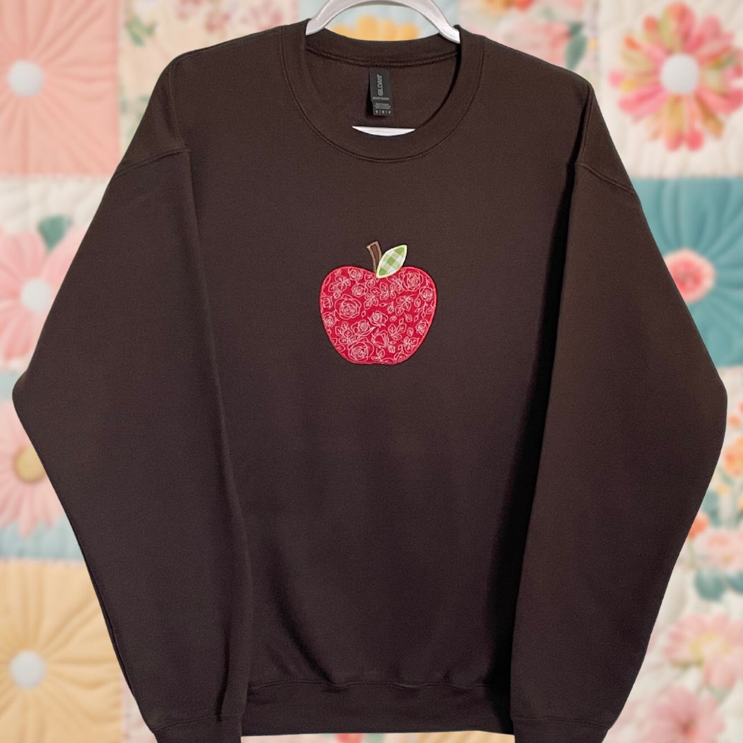 Medium Brown Patchwork Floral Apple Sweatshirt