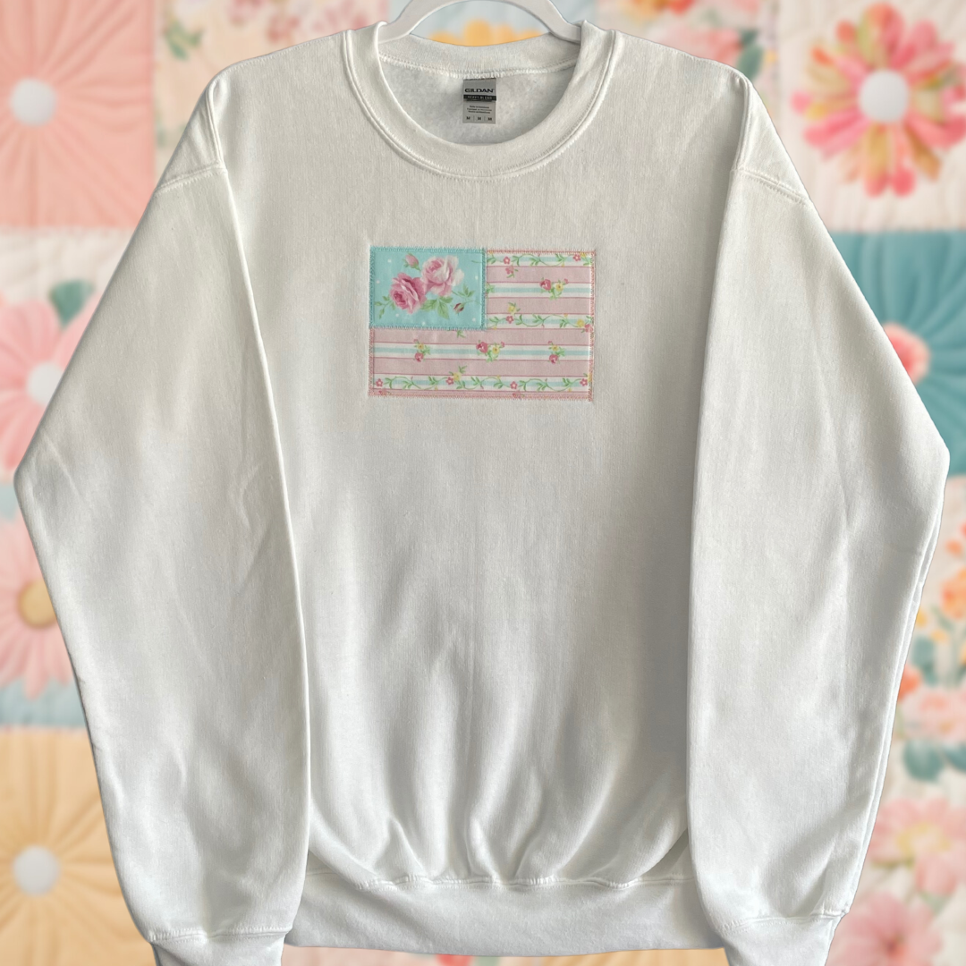 Floral Stripe Flag Sweatshirt