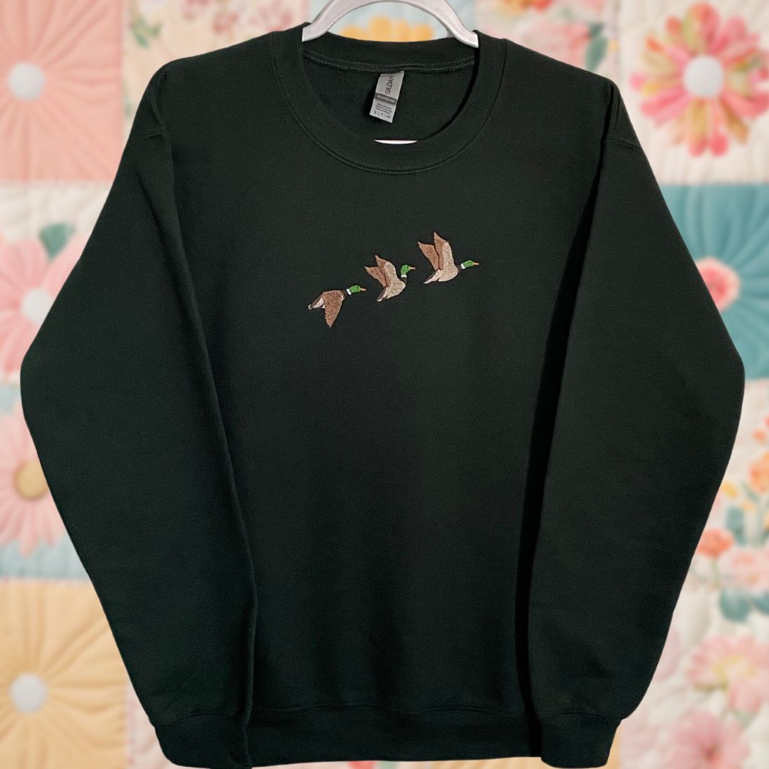Small Forest Green Mallard Ducks Sweatshirt