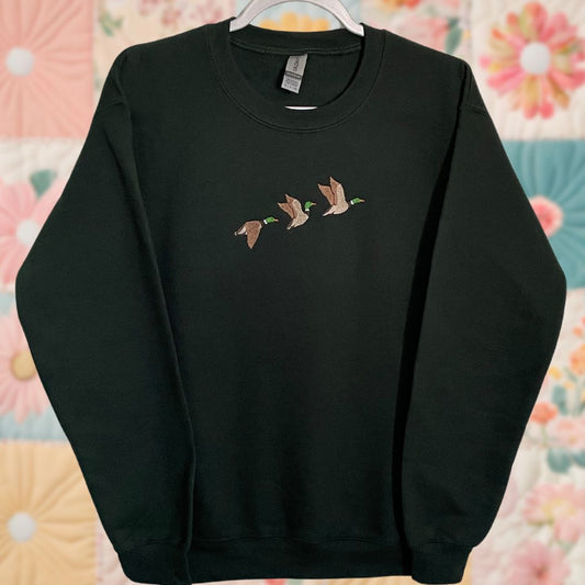 Small Forest Green Mallard Ducks Sweatshirt