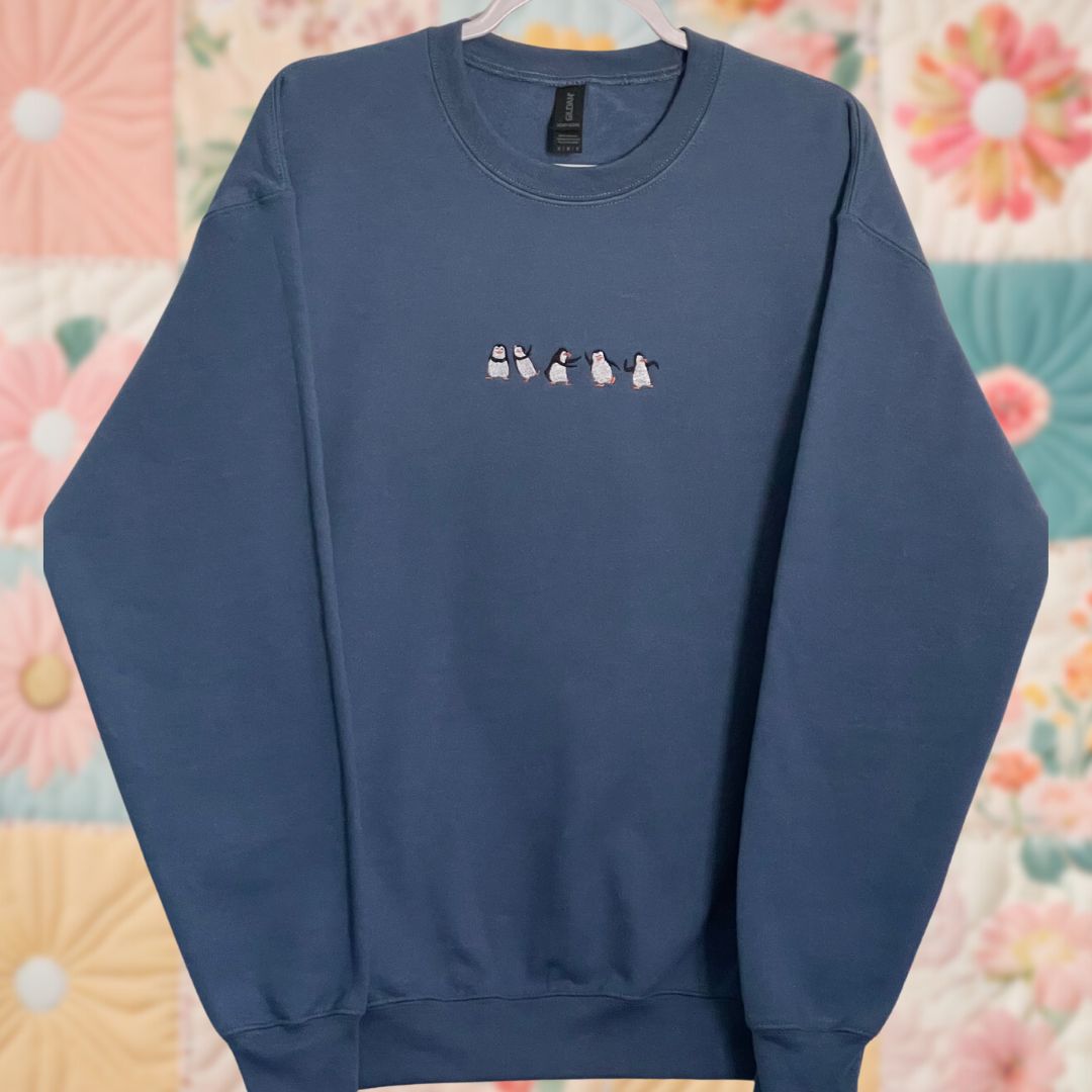 Medium Indigo Blue Penguin Sweatshirt