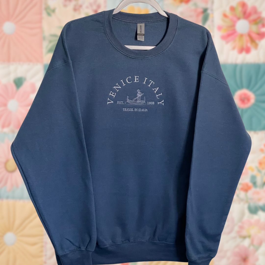 Large Indigo Blue Venice Italy Sweatshirt