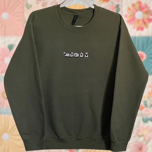 Small Military Green Sheep Sweatshirt