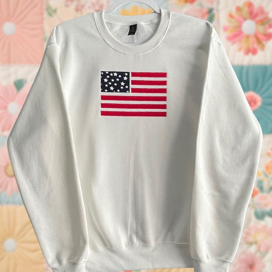 Small White Patchwork Flag Sweatshirt